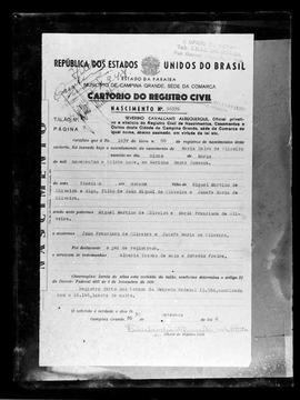 Reprodução de certidão de nascimento de Maria Dalva de Oliveira