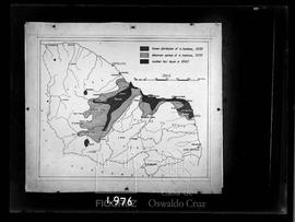 Área infestada pelo Anopheles gambiae, 1938, 1939 e 1940