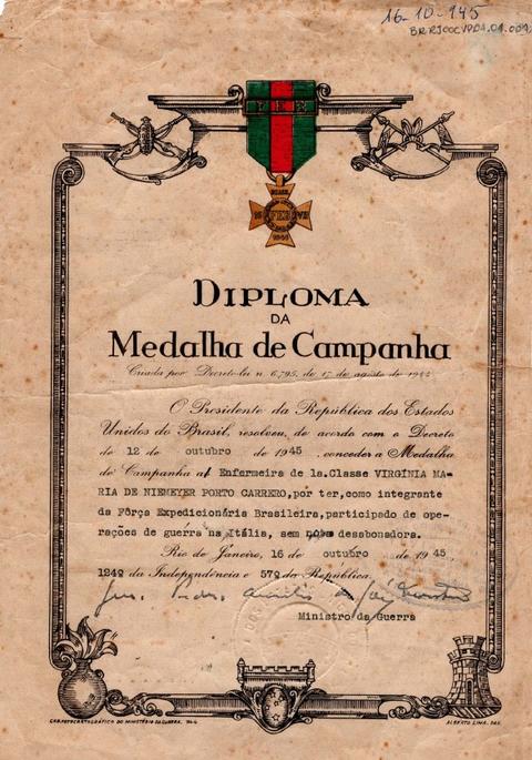 Diploma da Medalha de Campanha