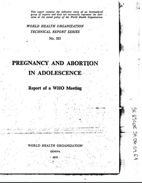 Pregnancy and Abortion in Adolescence