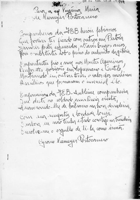 Carta de Cyrano Portocarrero para Virgínia Portocarrero
