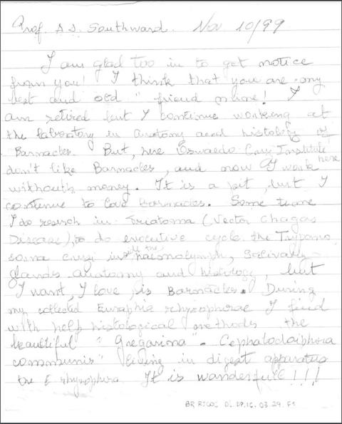 Carta de Dyrce Lacombe Para Dr. A. J. Southward