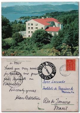 Cartão Postal Enviado de Blomsterdalen