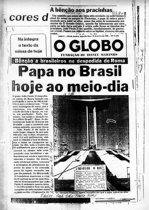 Anúncio sobre a visita do Papa no Brasil