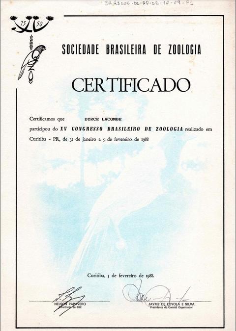 XV Congresso Brasileiro de Zoologia