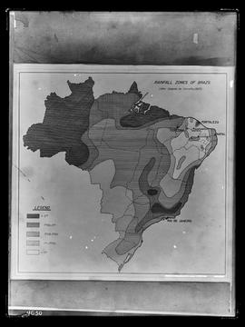 Reprodução de mapa demonstrando as zonas de chuva no Brasil