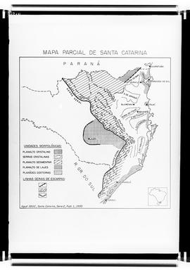 Reprodução de mapa parcial de Santa Catarina (SC) demonstrando as unidades morfológicas - 1995