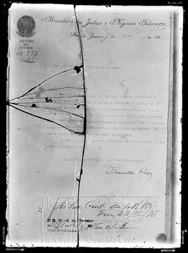 Correspondência do ministro da Justiça e Negócios Interiores para o ministro de Estado da Guerra ...