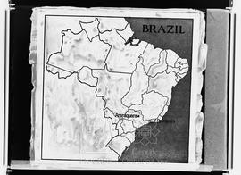 Mapa do Brasil mostrando a localização de Araraquara e Petrópolis (RJ)