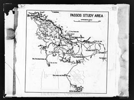 Mapa de Passos (MG) mostrando as localidades onde foram infectados casos de febre amarela em 1935...