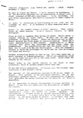 Transcrição em inglês de entrevista de Ivanir do Santos