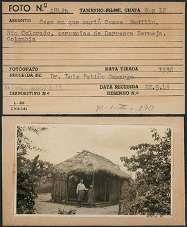 Casa em que faleceu Cosme Badillo, nas proximidades de Barrancabermeja