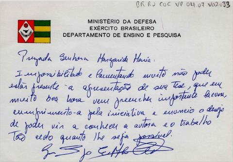 Carta e e-mail para Margarida Bernardes