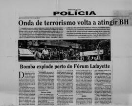 Recortes de jornais sobre atentado em Belo Horizonte