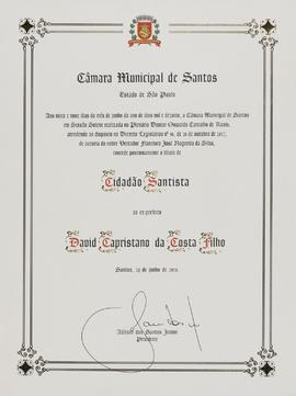 Diploma de Cidadão Santista