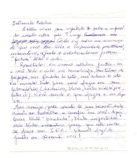 Cartas de Dyrce Lacombe Para Rodrigo Zeledón