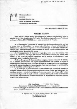Parecer técnico referente ao concurso público 2006/FIOCRUZ para o cargo de Assistente de Pesquisa