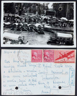 Cartão-postal do Lago de Xochimilco na Cidade do México