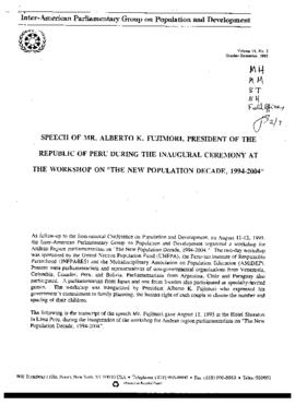 Speach of Mr. Alberto K. Fujimore