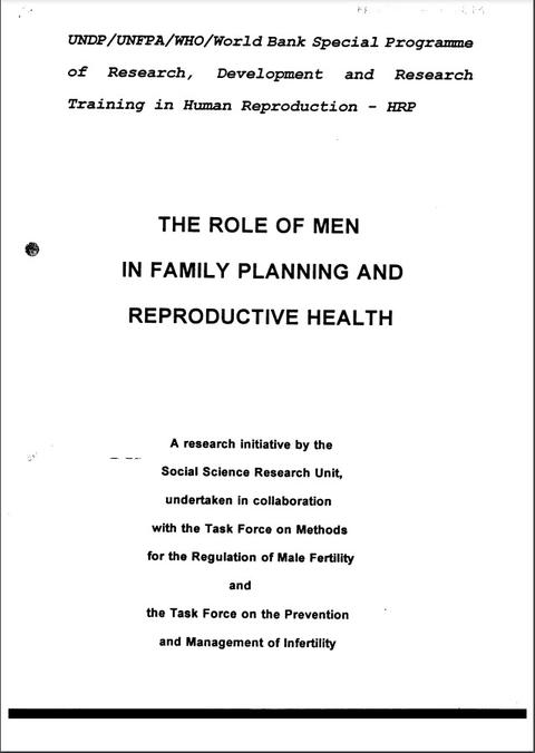 The Role of Men in Family Planning and Reproductive Health