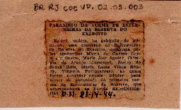 Recorte de jornal sobre visita da turma de enfermeiras da Reserva do Exército ao gabinete do Mini...