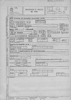 Solicitação de bolsa no país