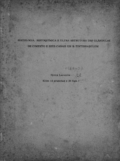Histologia, Histoquímica e Ultra Estrutura das Glândulas de Cimento e seus Canais em B. Tintinnab...