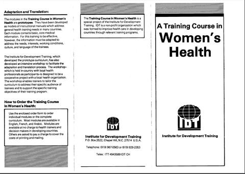 A Training Course in Women's Health