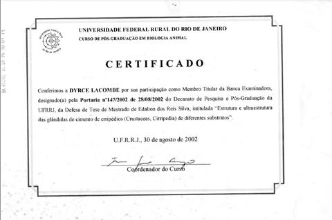 Certificado de Participação em Banca Examinadora