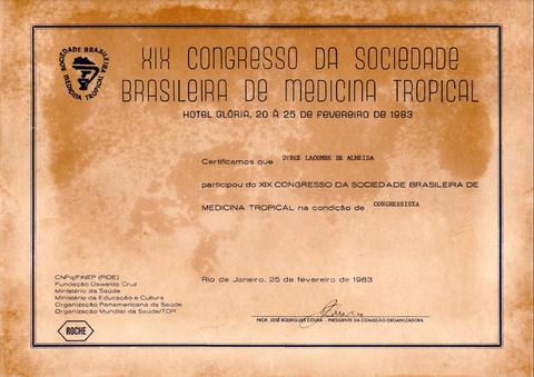 XIX Congresso da Sociedade Brasileira de Medicina Tropical