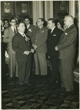 Olympio da Fonseca Filho com Pedro Calmon e o presidente Eurico Gaspar Dutra