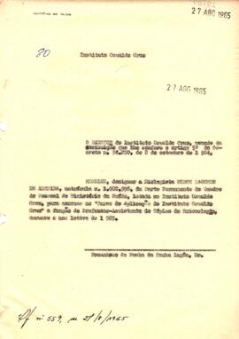 Designação de Dyrce Lacombe para professora assistente no tópico de entomologia