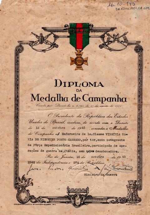 Diploma da Medalha de Guerra