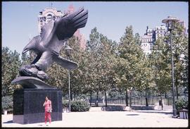 Escultura de águia no Battery Park